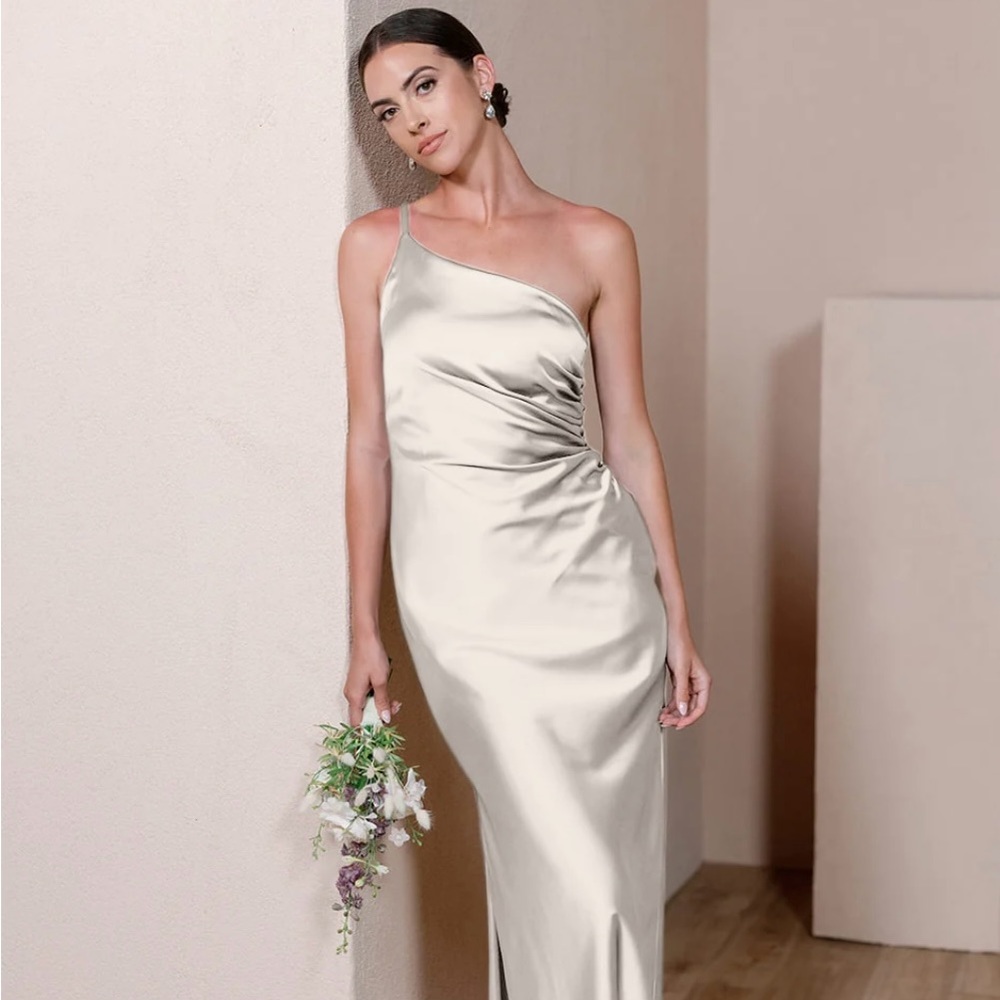 Revelry Jade Satin Dress